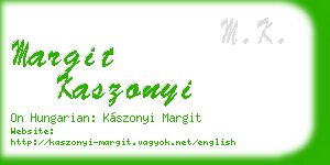 margit kaszonyi business card