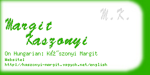 margit kaszonyi business card